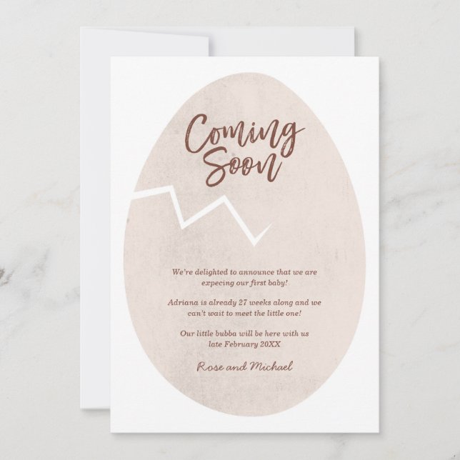 Anuncio de Próximo Bebe Huevo Roto (Anverso)