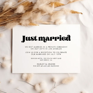 Anuncio de recién casados con letra retro vintage