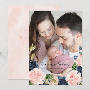 Anuncio de recién nacido bebé niña Rubor rosa