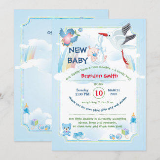 anuncio de recién nacido, es un niño