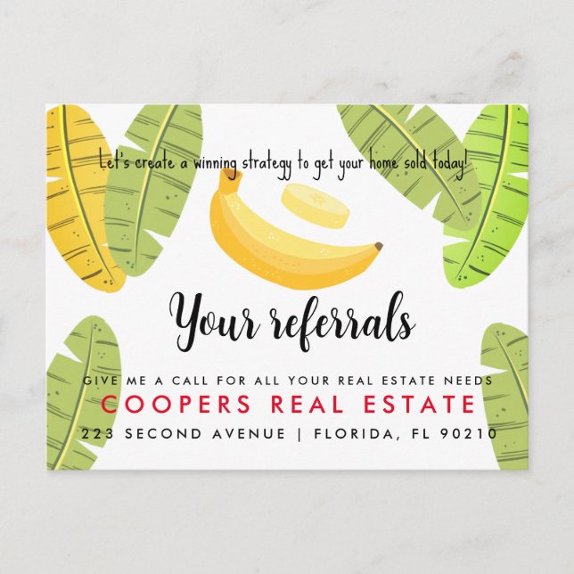 Anuncio de referencias de bienes raíces Bananas (Anverso)