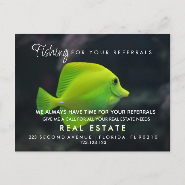 Anuncio de referencias de bienes raíces Fish (Anverso)