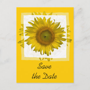Anuncio de reserva de fecha de girasol amarillo