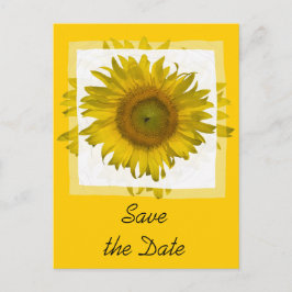 Anuncio de reserva de fecha de girasol amarillo