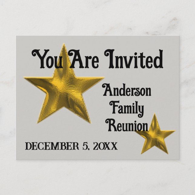 Anuncio de Reunión Familiar Invitación Estrella Do (Anverso)