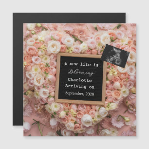 Anuncio de Revelación de Bebé Floral Pastel