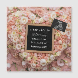 Anuncio de Revelación de Bebé Floral Pastel 
