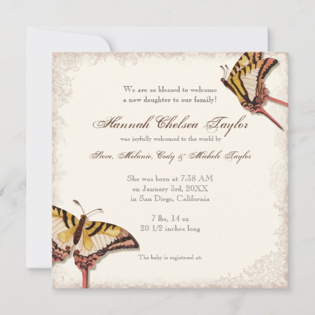 Anuncio de Rosa de bebé victoriana (Anverso)