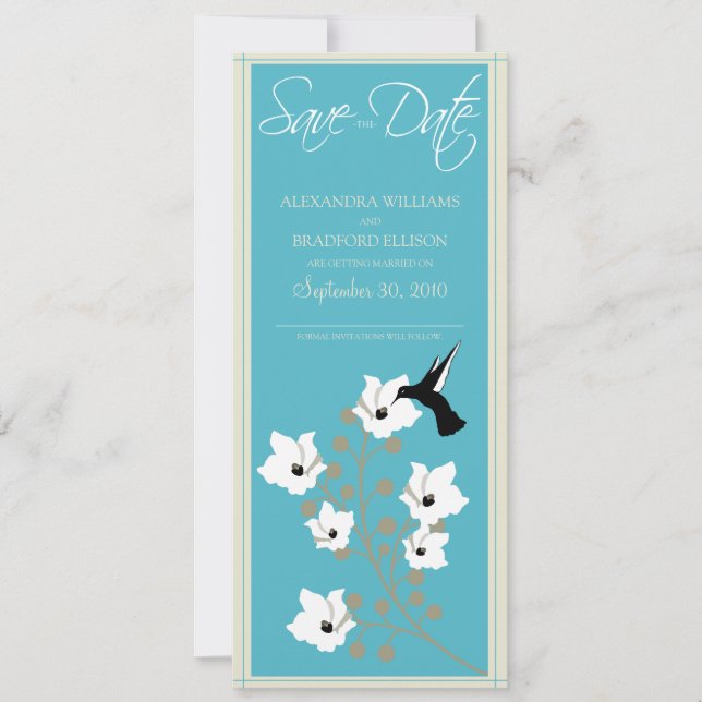 Anuncio de salvación del día del colibrí (aqua) (Anverso)