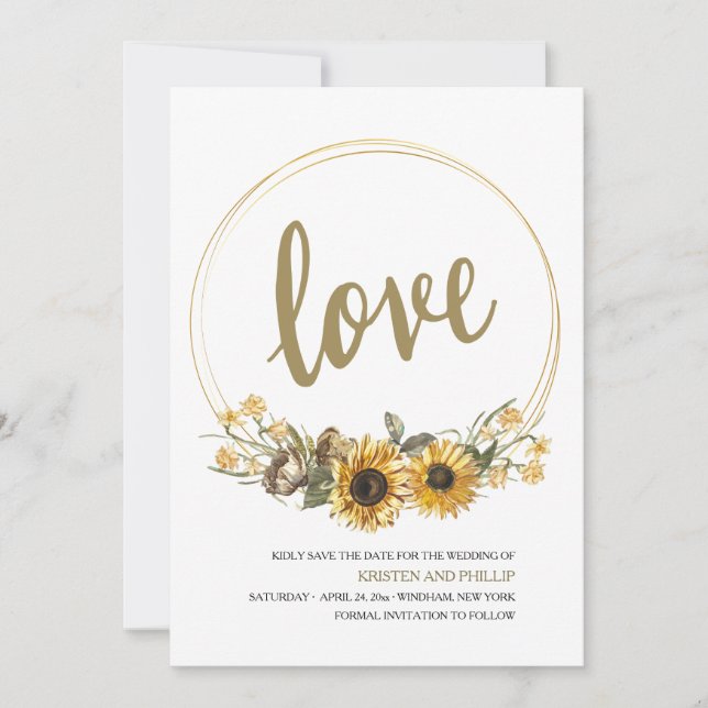 Anuncio de "Save the Date" Amor Floral (Anverso)