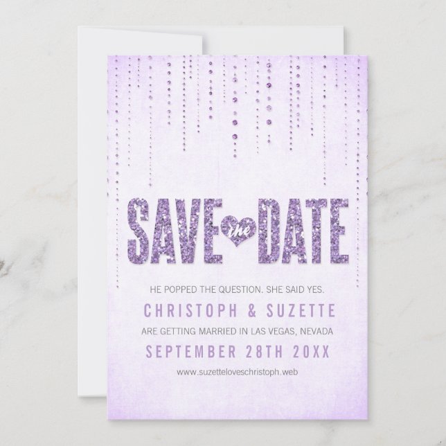 Anuncio de Save The Date con brillo (Anverso)