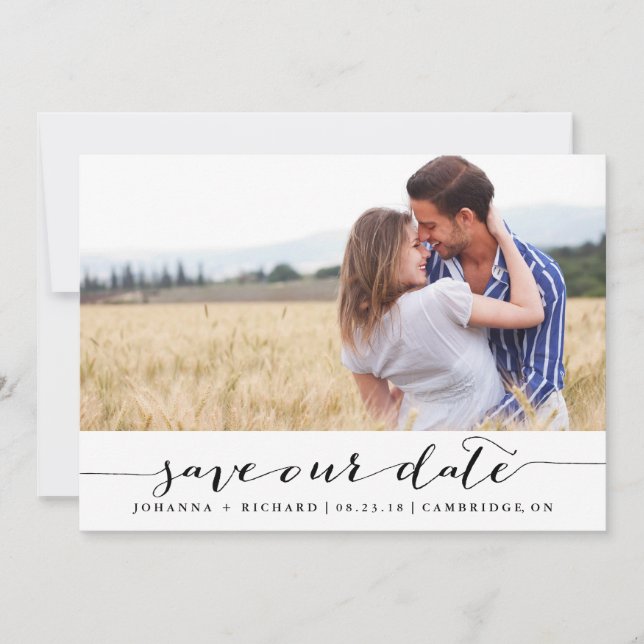 Anuncio de Save the Date con Letra Manuscrita (Anverso)
