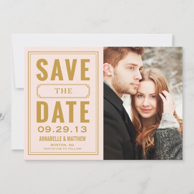 Anuncio de Save the Date con Marco Vintage (Anverso)