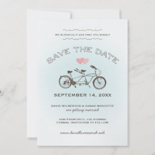 Anuncio de Save The Date de Bicicleta Tandem Azul