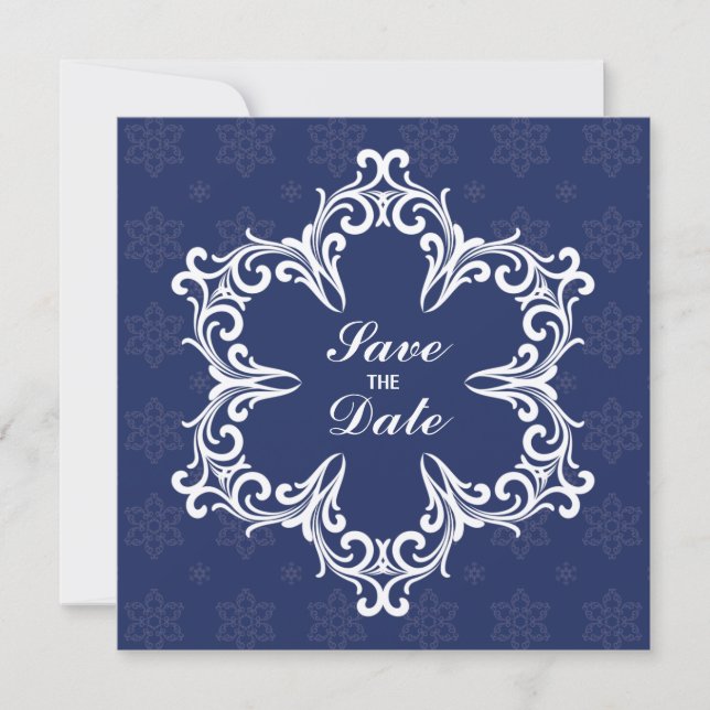 Anuncio de Save the Date de Boda de Invierno en Az (Anverso)