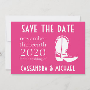 Anuncio de Save The Date de Botas de Vaquero (Rosa