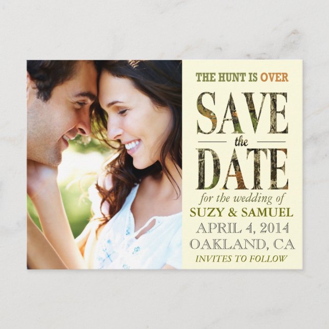 Anuncio de Save The Date de Camo La Caza Ha Termin (Anverso)