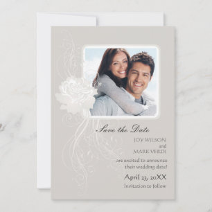 Anuncio de "Save the Date" de Foto de Rosa de Plat