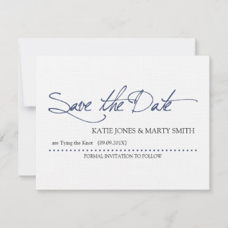 Anuncio de Save the Date de Letra | Azul Marino