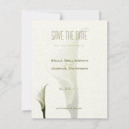 Anuncio de Save the Date de Lirio de Calla Blanco