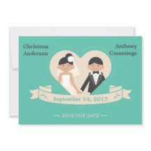 Anuncio de Save The Date de pareja de dibujos anim