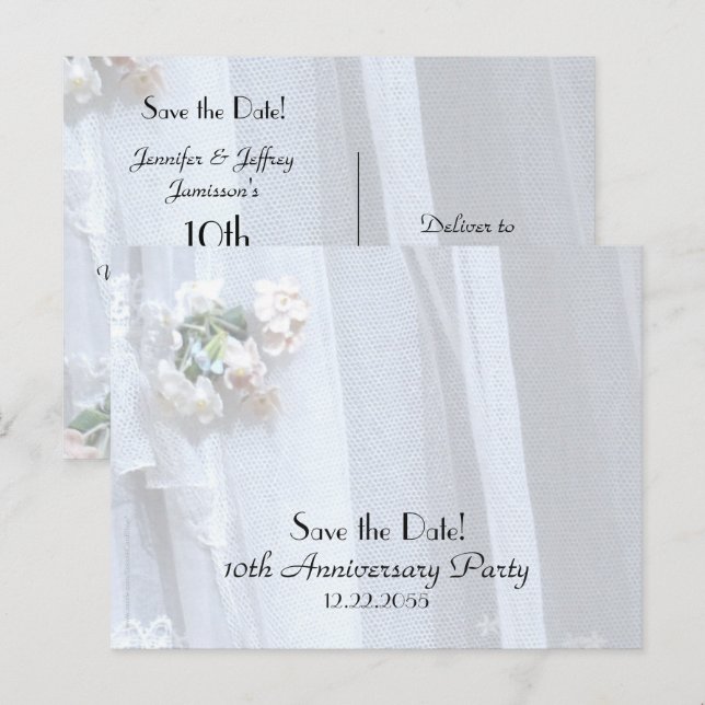 Anuncio de "Save the Date" del 10º Aniversario (Anverso / Reverso)