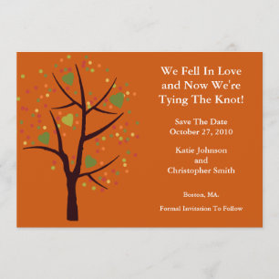 Anuncio de Save The Date del árbol de otoño se ena