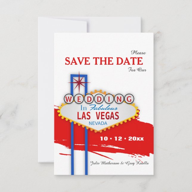 Anuncio de "Save the Date" del Letrero de Las Vega (Anverso)