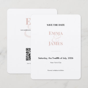 Anuncio de Tarjeta de Boda Ampersand Blush Save