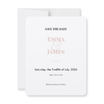 Anuncio de Tarjeta de Boda Ampersand Blush | Save