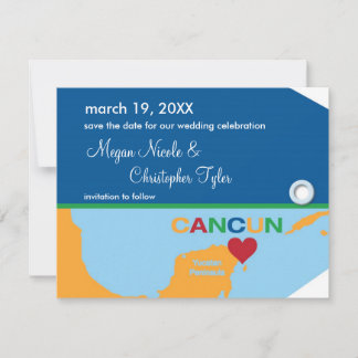 Anuncio de tarjeta de equipaje de Cancun para guar
