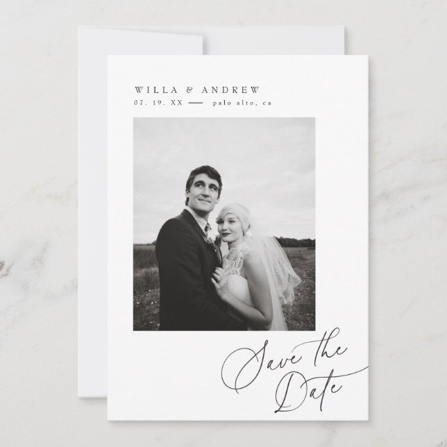 Anuncio de tarjeta de foto de guardar la fecha con (Anverso)