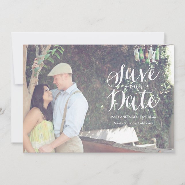 Anuncio de Tarjeta de Foto de Save-The-Date Guiona (Anverso)