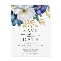 Anuncio de tarjeta postal de boda floral para guar