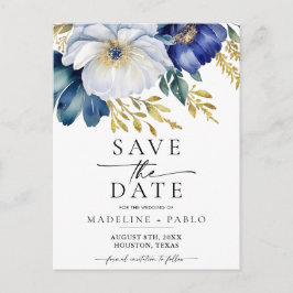 Anuncio de tarjeta postal de boda floral para guar