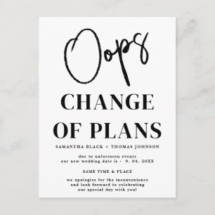 Anuncio de Tarjeta Postal de Fecha de Boda Pospues