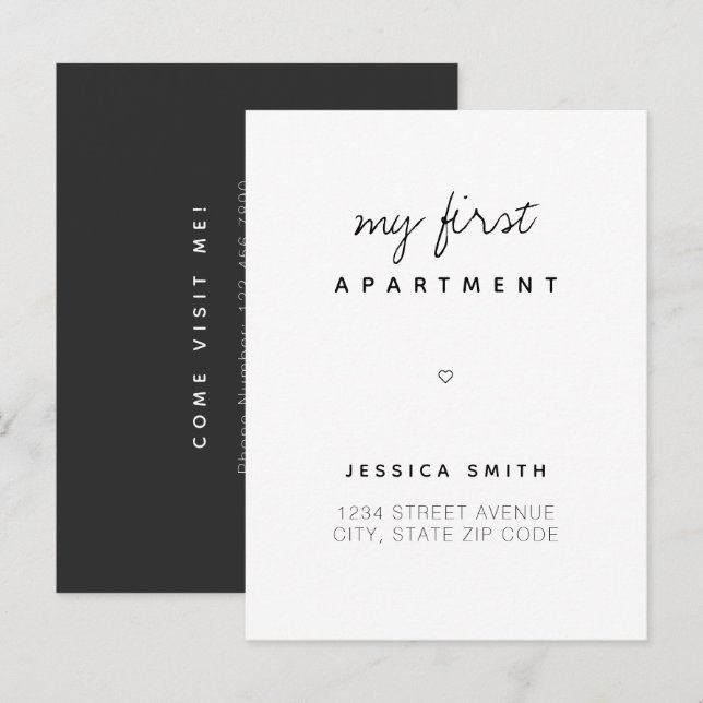 Anuncio de Tarjeta Postal de Nueva Dirección de Pr (Anverso / Reverso)