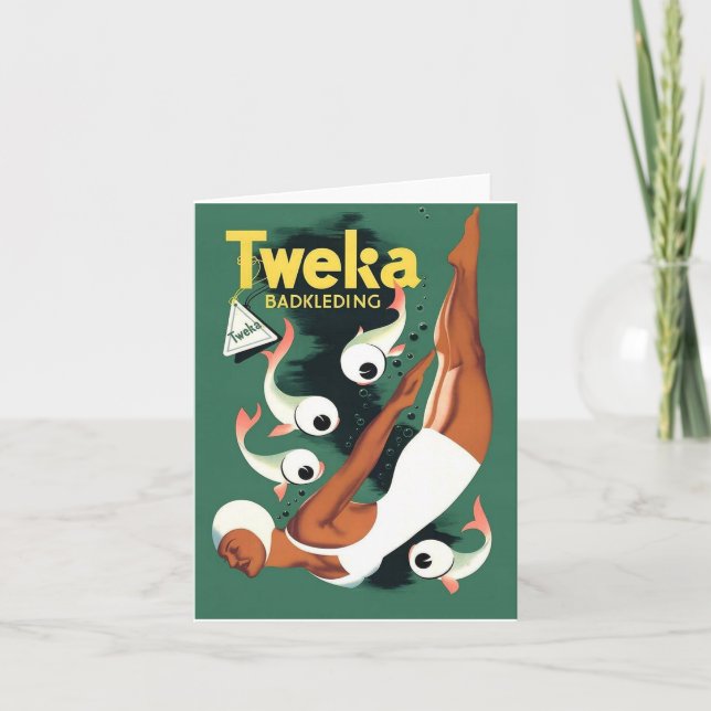 Anuncio de traje de baño de Tweka de los años 1950 (Anverso)