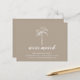Anuncio de traslado con palmera moderna