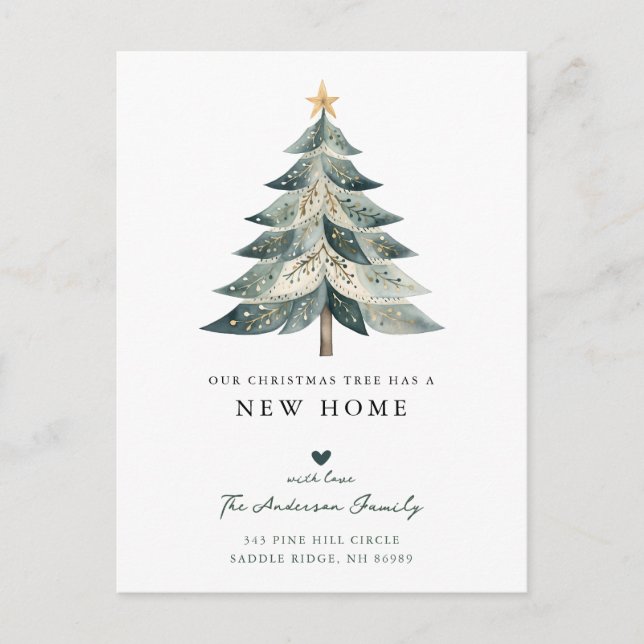 Anuncio de traslado de árbol de Navidad moderno (Anverso)