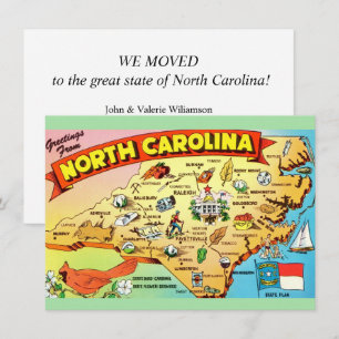 Anuncio de traslado del mapa de Carolina del Norte