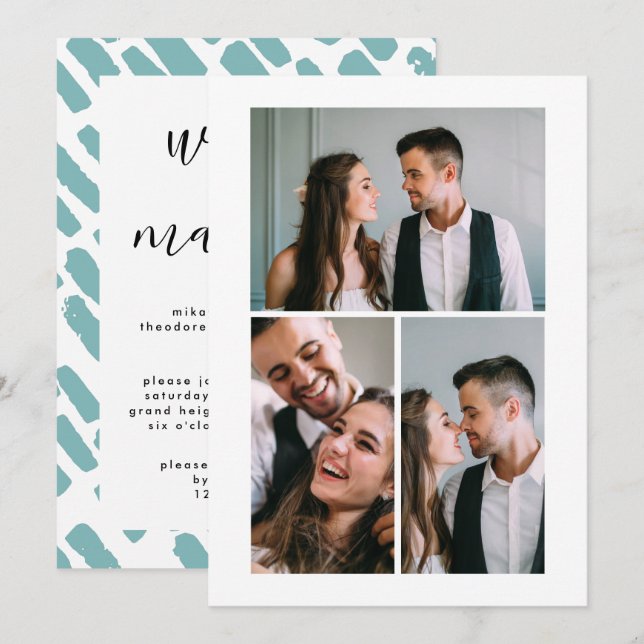 Anuncio de tres fotos de post boda (Anverso / Reverso)