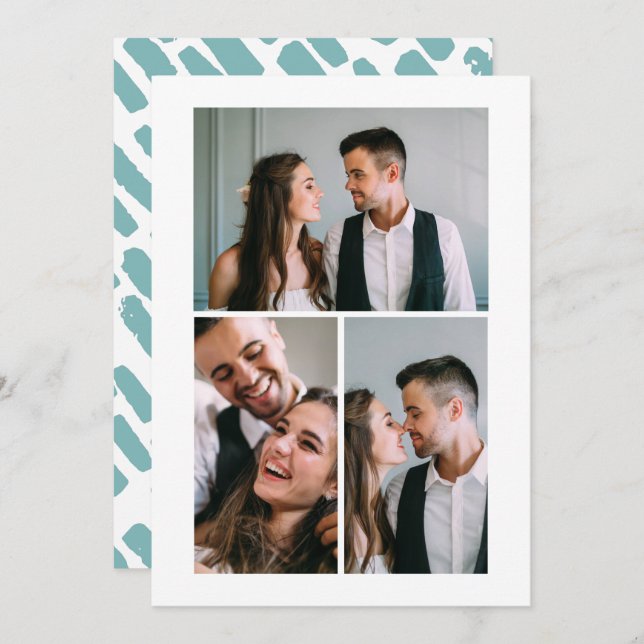 Anuncio de tres fotos después de la boda (Anverso / Reverso)