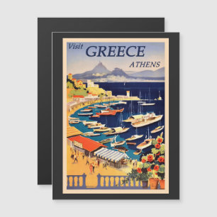 Anuncio de turismo vintage de Atenas Grecia