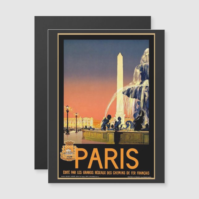Anuncio de turismo vintage de París (Anverso/Reverso)