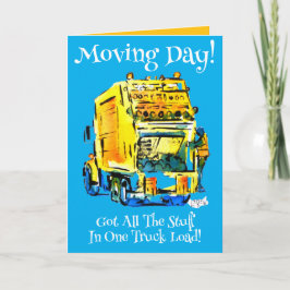 Anuncio de un camión de basura amarilla