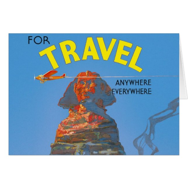 Anuncio de viaje aéreo de Egipto vintage (Anverso (Horizontal))