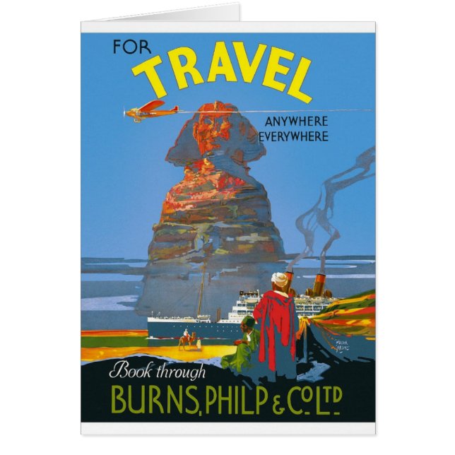 Anuncio de viaje aéreo de Egipto vintage (Frente)