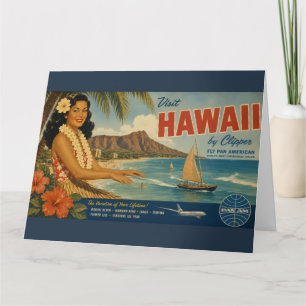Anuncio de viaje hawaiano de estilo vintage
