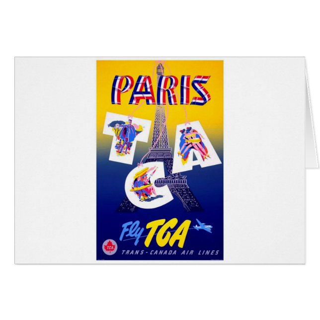 Anuncio de Viajes Aéreos de la Torre Eiffel de Par (Anverso (Horizontal))